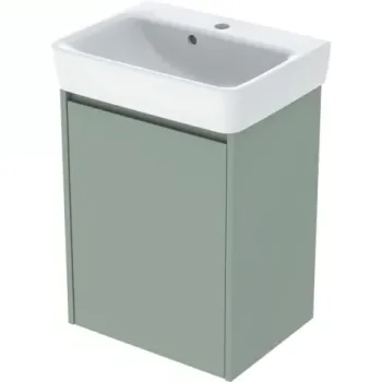 Set lavoar si mobilier Geberit Selnova Square, 50x38x70 cm, verde salvie mat imagine