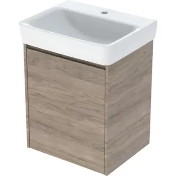 Set lavoar si mobilier Geberit Selnova Square, 55x44x70 cm, nuc hicori imagine