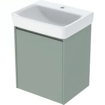 Set lavoar si mobilier Geberit Selnova Square, 55x44x70 cm, verde salvie mat imagine