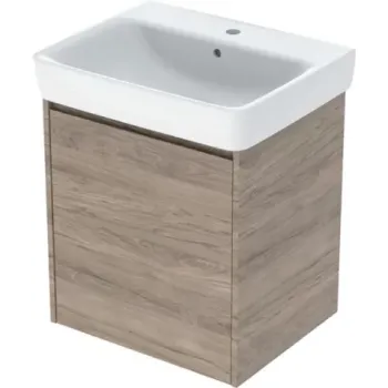 Set lavoar si mobilier Geberit Selnova Square, 60x48x70 cm, nuc hicori imagine