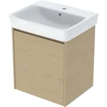 Set lavoar si mobilier Geberit Selnova Square, 60x48x70 cm, stejar natural imagine
