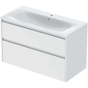 Set lavoar si mobilier Geberit Selnova Square cu doua sertare, 100x48x62 cm, alb mat imagine