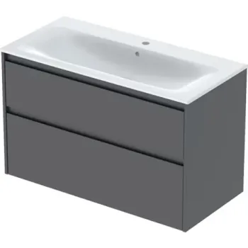 Set lavoar si mobilier Geberit Selnova Square cu doua sertare, 100x48x62 cm, lava mat imagine