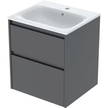 Set lavoar si mobilier Geberit Selnova Square cu doua sertare, 55x48x62 cm, lava mat imagine