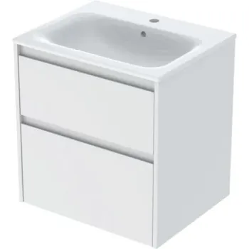 Set lavoar si mobilier Geberit Selnova Square cu doua sertare, 60x48x62 cm, alb mat imagine