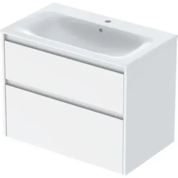 Set lavoar si mobilier Geberit Selnova Square cu doua sertare, 80x48x62 cm, alb lucios imagine