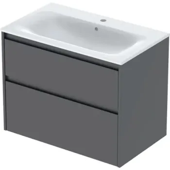 Set lavoar si mobilier Geberit Selnova Square cu doua sertare, 80x48x62 cm, lava mat imagine