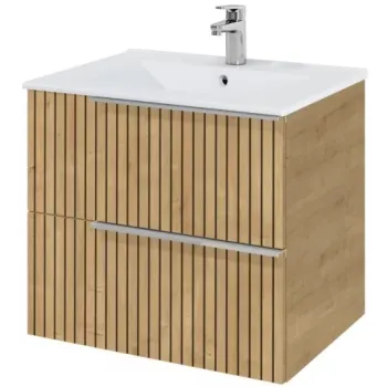 Set mobilier baie si lavoar riflat Roca Elegant Plus 61x46xH55 cm imagine