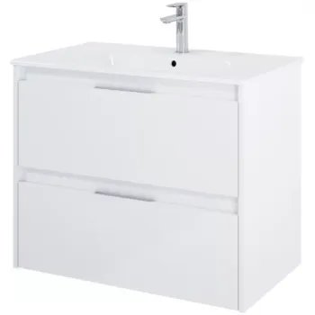 Set mobilier baie si Lavoar Roca Alpine 80x46xH57 cm, alb lucios imagine
