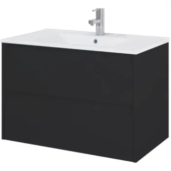 Set mobilier baie si lavoar Roca Claudia 81x47xH66 cm, negru mat imagine
