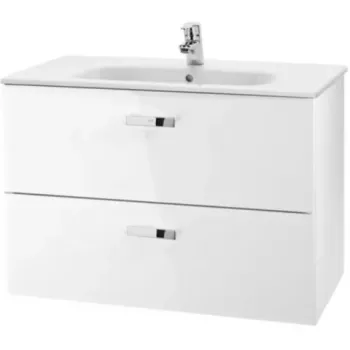 Set mobilier baie si lavoar Roca Victoria Basic 100x46xH57 cm, alb imagine