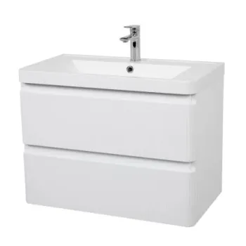 Set mobilier si lavoar suspendat Accent Lux, 75 cm alb imagine