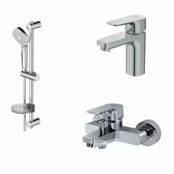 Set PROMO 3 in 1 Ideal Standard Ceraplan III baterie lavoar, baterie cada si set dus crom imagine