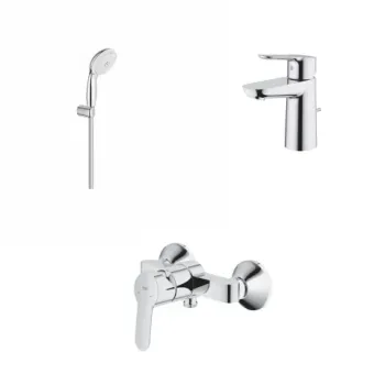Set PROMO baterie dus lavoar Grohe BauEdge si set dus cu porter crom lucios imagine