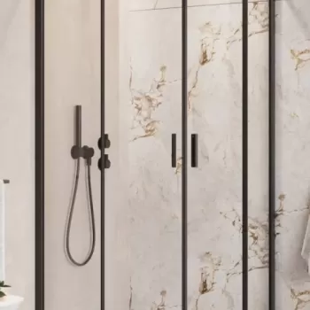 Set PROMO Cabina dus Radaway Alienta A Black 80x80 cm cu cadita si sifon imagine