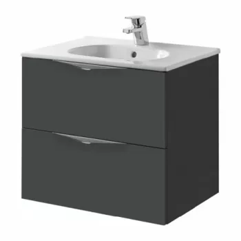 Set PROMO mobilier baza Gala Agata si lavoar Klea 61x46 cm 2 sertare gri mat imagine