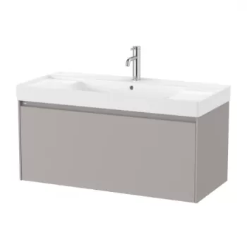 Set PROMO mobilier baza si lavoar cu 2 polite Roca Ona Unik 1 sertar 100x46 cm gri mat imagine