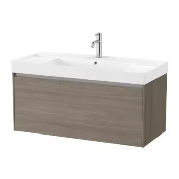 Set PROMO mobilier baza si lavoar cu 2 polite Roca Ona Unik 1 sertar 100x46 cm ulm inchis imagine