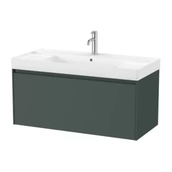 Set PROMO mobilier baza si lavoar cu 2 polite Roca Ona Unik 1 sertar 100x46 cm verde mat imagine