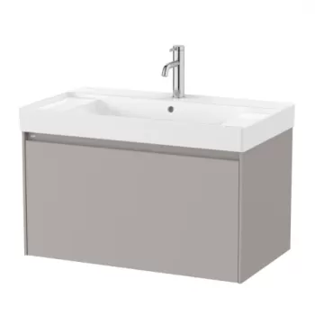 Set PROMO mobilier baza si lavoar cu 2 polite Roca Ona Unik 1 sertar 80x46 cm gri mat imagine