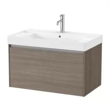 Set PROMO mobilier baza si lavoar cu 2 polite Roca Ona Unik 1 sertar 80x46 cm ulm inchis imagine