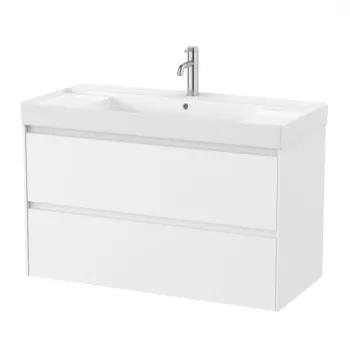 Set PROMO mobilier baza si lavoar cu 2 polite Roca Ona Unik 2 sertare 100x46 cm alb mat imagine