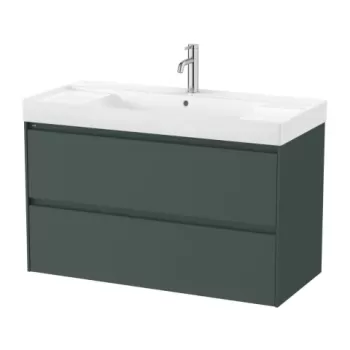 Set PROMO mobilier baza si lavoar cu 2 polite Roca Ona Unik 2 sertare 100x46 cm verde mat imagine