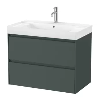 Set PROMO mobilier baza si lavoar cu 2 polite Roca Ona Unik 2 sertare 80x46 cm verde mat imagine