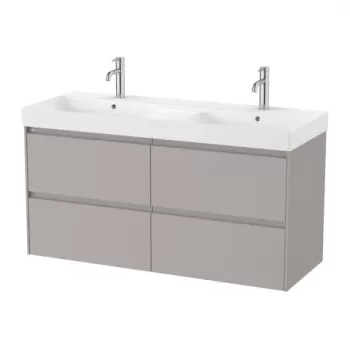Set PROMO mobilier baza si lavoar dublu Roca Ona Unik 4 sertare 120x46 cm gri mat imagine