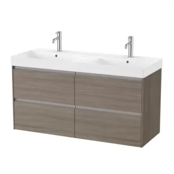 Set PROMO mobilier baza si lavoar dublu Roca Ona Unik 4 sertare 120x46 cm ulm inchis imagine