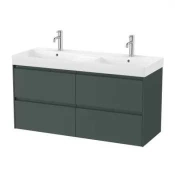 Set PROMO mobilier baza si lavoar dublu Roca Ona Unik 4 sertare 120x46 cm verde mat imagine