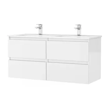 Set PROMO mobilier baza si lavoar Gala Daily 120x46 cm 4 sertare alb imagine