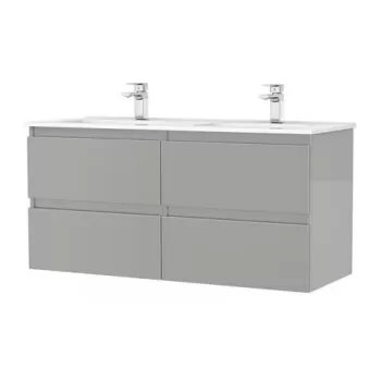 Set PROMO mobilier baza si lavoar Gala Daily 120x46 cm 4 sertare gri imagine
