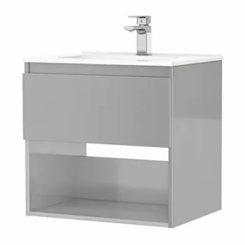 Set PROMO mobilier baza si lavoar Gala Daily 60x46 cm 1 sertar gri imagine