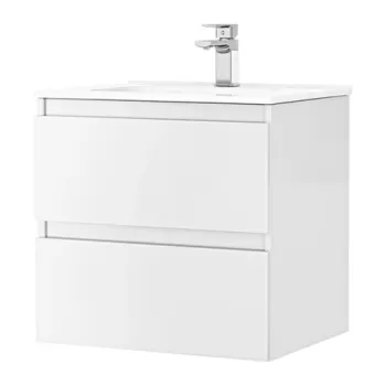 Set PROMO mobilier baza si lavoar Gala Daily 60x46 cm 2 sertare alb imagine