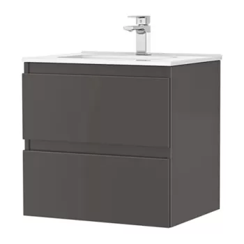 Set PROMO mobilier baza si lavoar Gala Daily 60x46 cm 2 sertare stejar rustic imagine