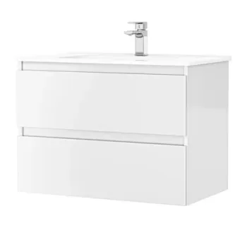 Set PROMO mobilier baza si lavoar Gala Daily 80x46 cm 2 sertare alb imagine