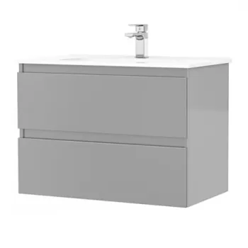 Set PROMO mobilier baza si lavoar Gala Daily 80x46 cm 2 sertare gri imagine