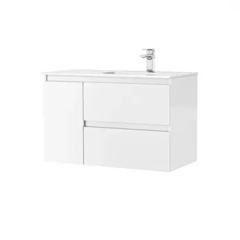 Set PROMO mobilier baza si lavoar Gala Daily 90x46 cm 2 sertare si 1 usa, alb imagine