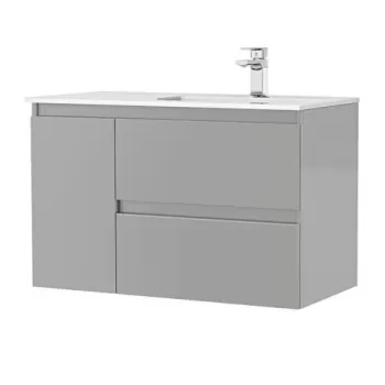 Set PROMO mobilier baza si lavoar Gala Daily 90x46 cm 2 sertare si 1 usa gri imagine