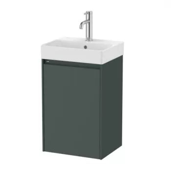 Set PROMO mobilier baza si lavoar Roca Ona Unik 1 usa 40x32 cm verde mat imagine