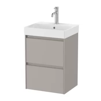Set PROMO mobilier baza si lavoar Roca Ona Unik 2 sertare 45x36 cm gri mat imagine