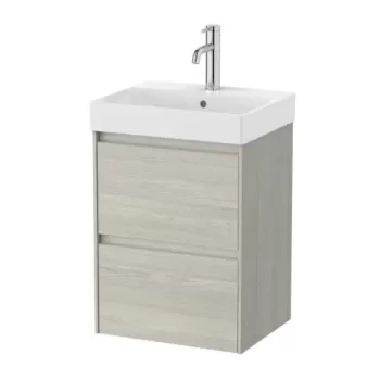 Set PROMO mobilier baza si lavoar Roca Ona Unik 2 sertare 45x36 cm stejar deschis imagine