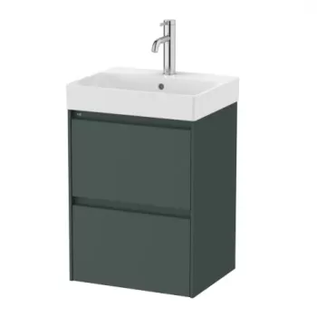 Set PROMO mobilier baza si lavoar Roca Ona Unik 2 sertare 45x36 cm verde mat imagine