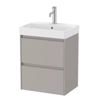 Set PROMO mobilier baza si lavoar Roca Ona Unik 2 sertare 50x36 cm gri mat imagine