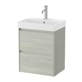 Set PROMO mobilier baza si lavoar Roca Ona Unik 2 sertare 50x36 cm stejar deschis imagine