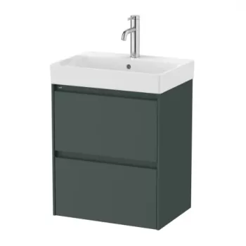 Set PROMO mobilier baza si lavoar Roca Ona Unik 2 sertare 50x36 cm verde mat imagine