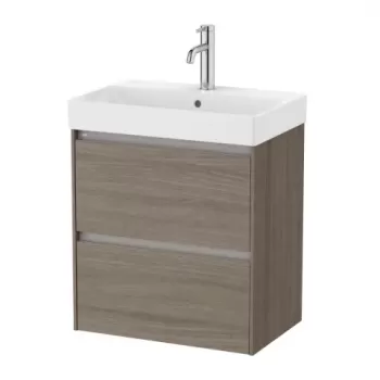 Set PROMO mobilier baza si lavoar Roca Ona Unik 2 sertare 55x36 cm ulm inchis imagine