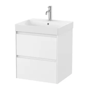 Set PROMO mobilier baza si lavoar Roca Ona Unik 2 sertare 55x46 cm alb mat imagine