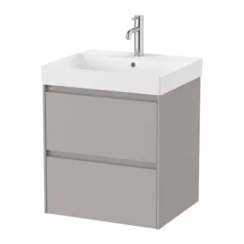 Set PROMO mobilier baza si lavoar Roca Ona Unik 2 sertare 55x46 cm gri mat imagine